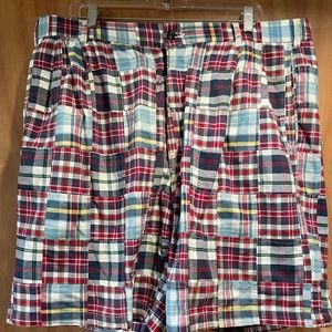 Jos. A. Bank Golf Shorts 40” Red/Blue Patchwork Plaid